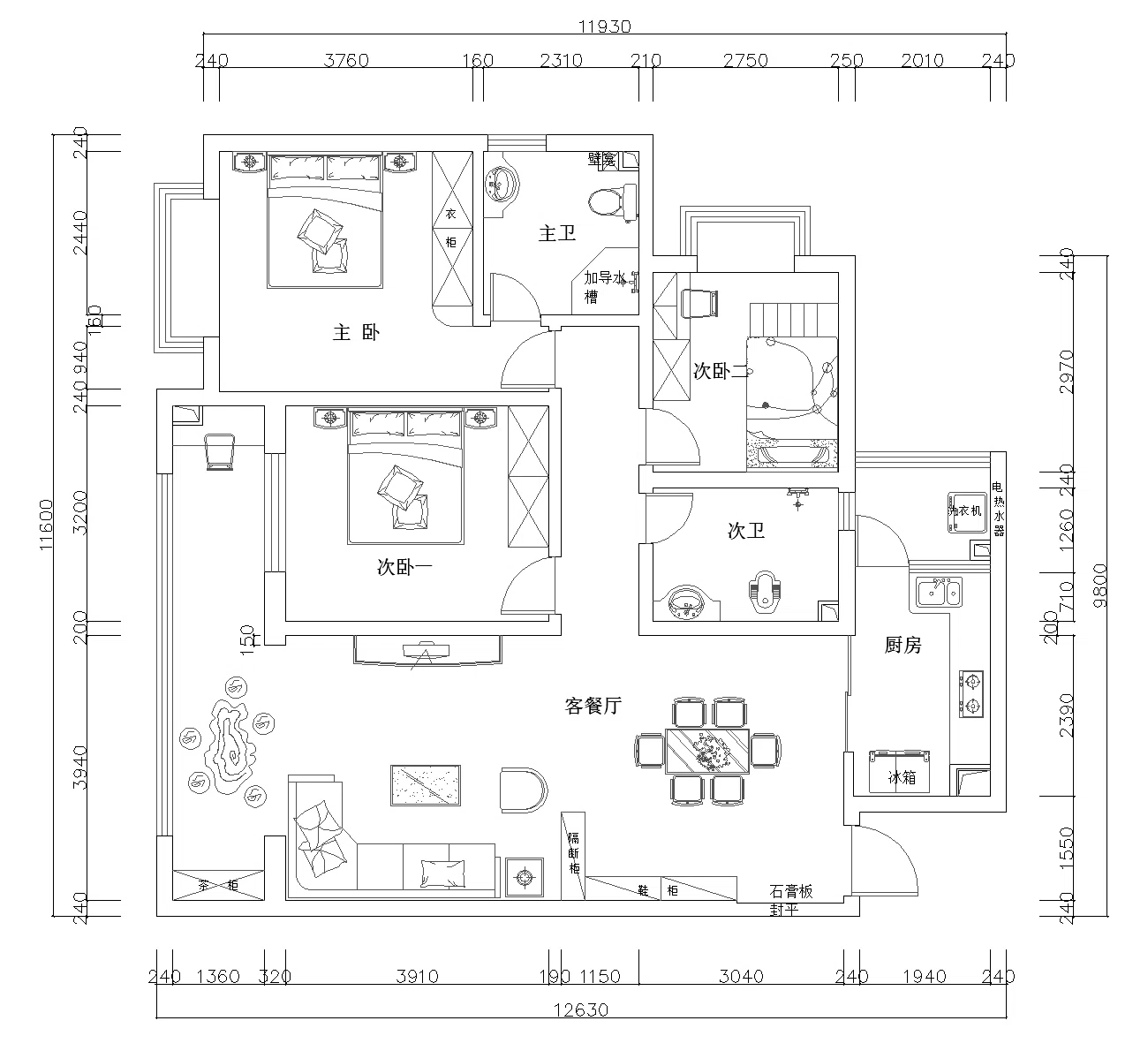 乡鸭湖四期139平方现代轻奢装修效果图