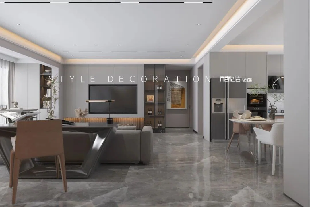 『诺德.山海春风140㎡』现代三居,用静谧深邃的暗色系营造安静、舒缓雅居