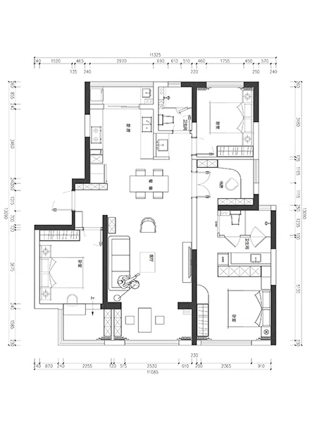 126㎡三居打造现代简约风