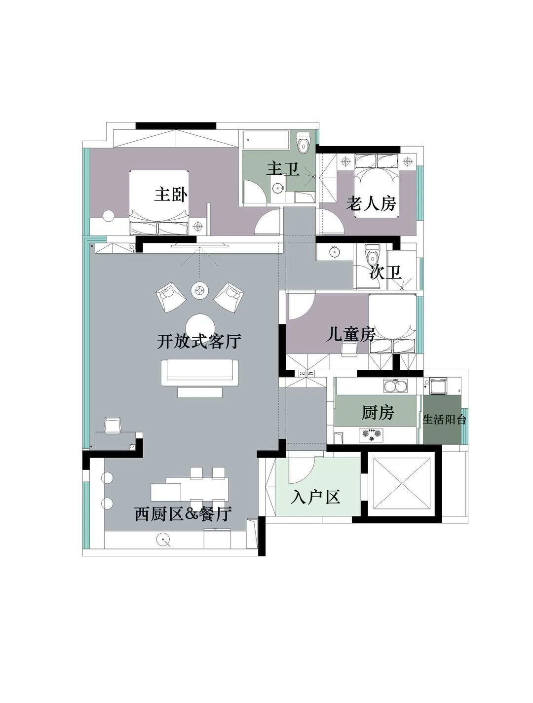 165㎡大平层拎包入住35W,筑造温馨舒适的三口之家!